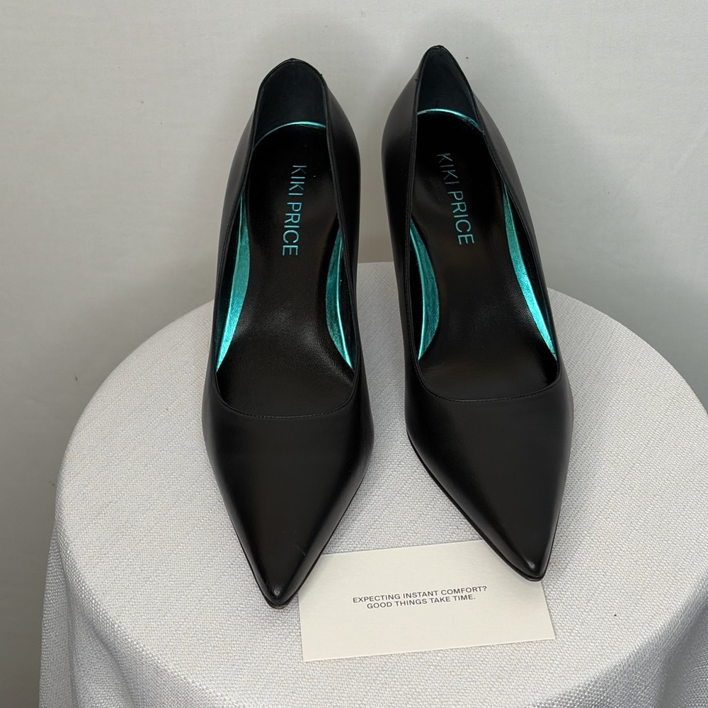 Kiki Price size EU 39 Black Nappa Leather Pointed Toe Pumps Made in Italy(B105)”